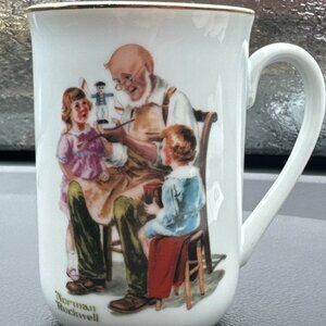 1982 Norman Rockwell Museum Coffee Mug‎ Cup "The Toymaker" Sailor Man Girl Boy